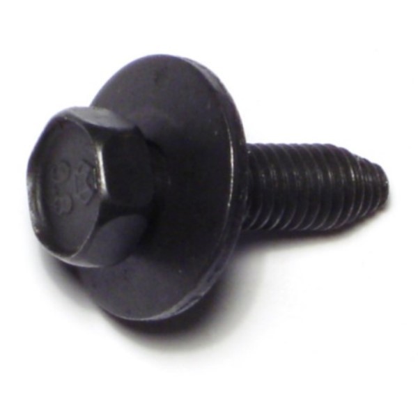 Midwest Fastener Thread Cutting Screw, M1.25 x 30 mm, Zinc Plated Steel Hex Head Hex Drive, 8 PK 72154